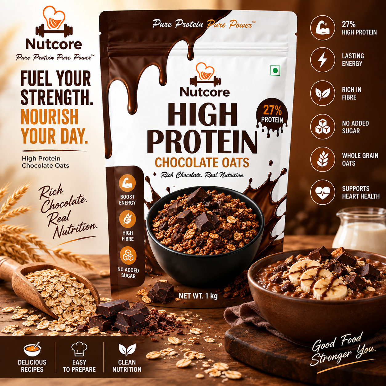 Nutcore High Protein Chocolate Oats