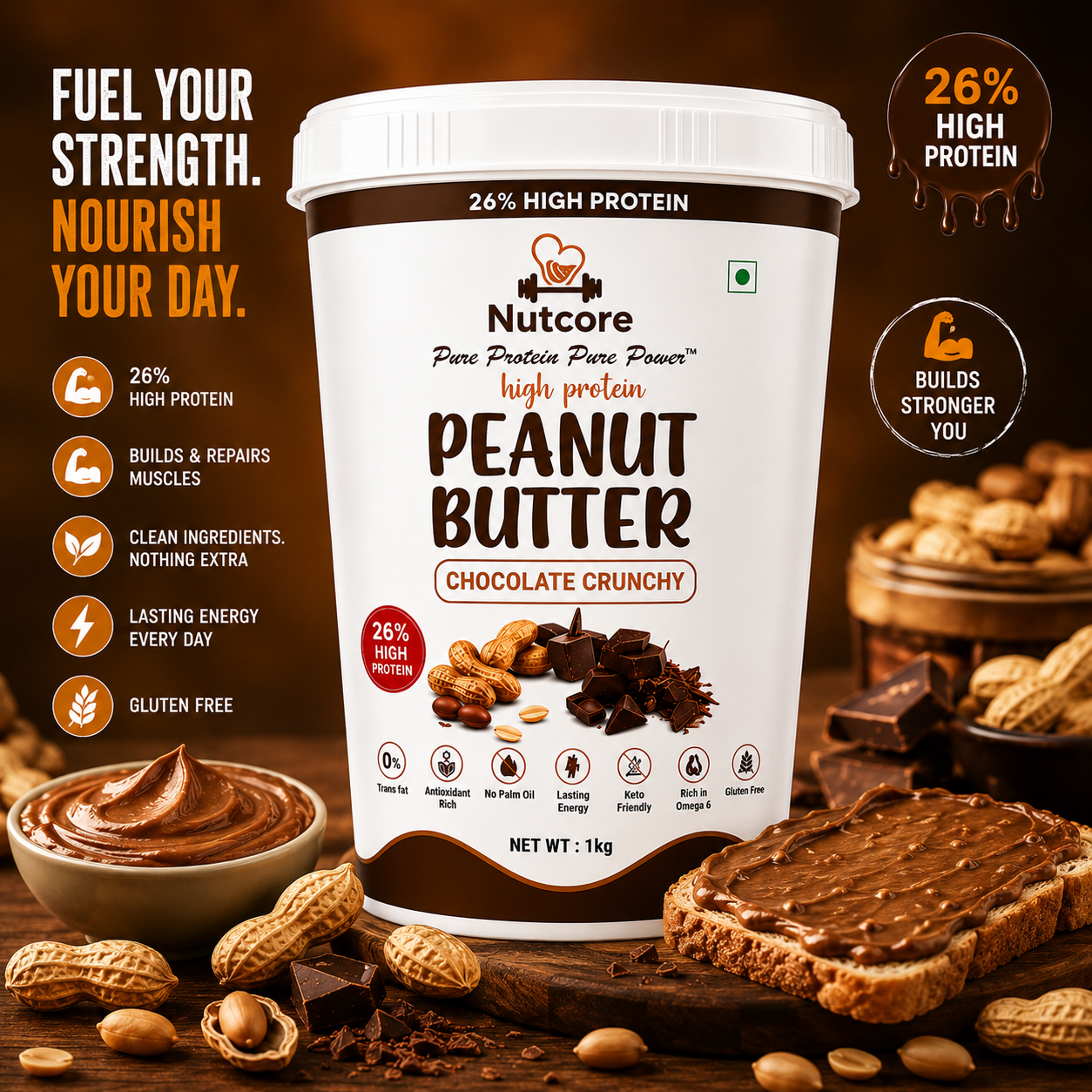 Nutcore High Protein Chocolate Peanut Butter